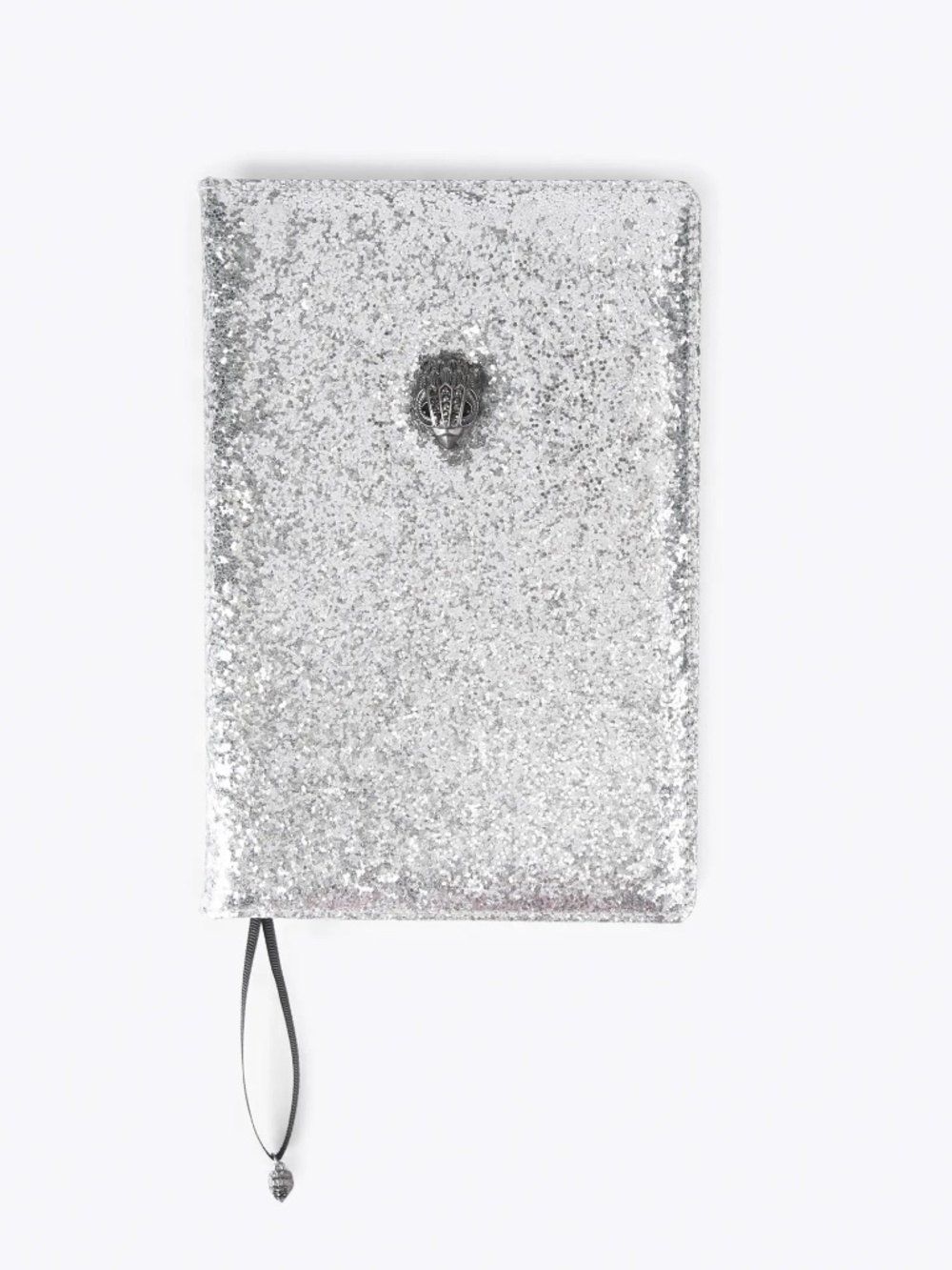 Kurt Geiger Silver Glitter Quilted Journal with Dust Bag